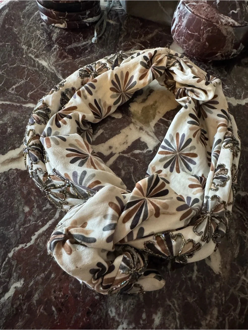 Deepa Gurnani Embellished Butterfly Beaded Adjustable Wired Headband Turban Wrap